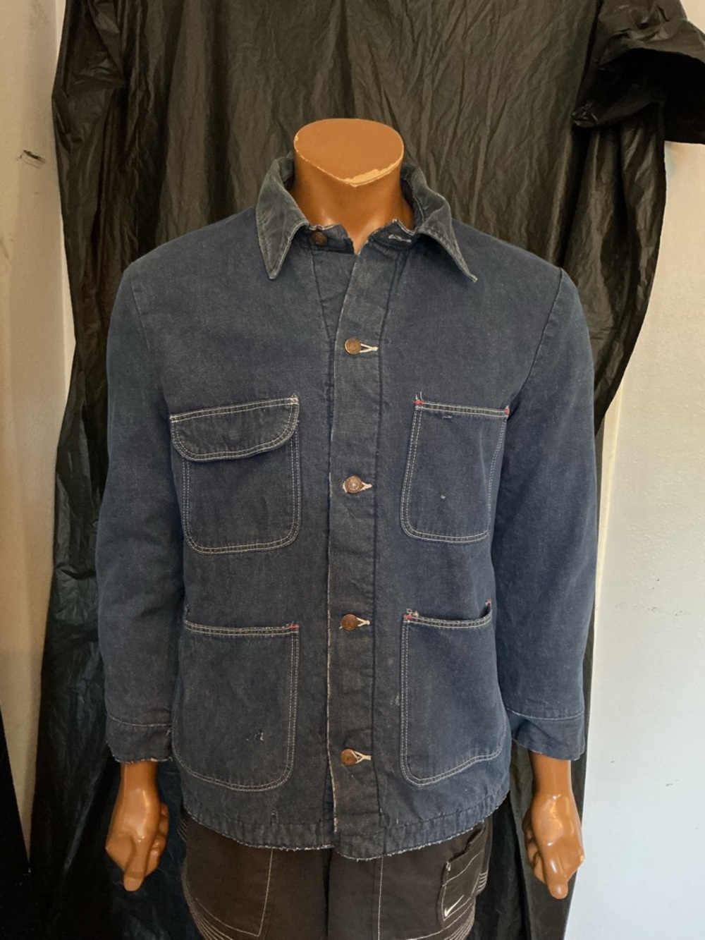 Vintage 70s Wrangler Blanket Lined Workwear Denim Chore Jean USA Made Jacket - Picture 16 of 16